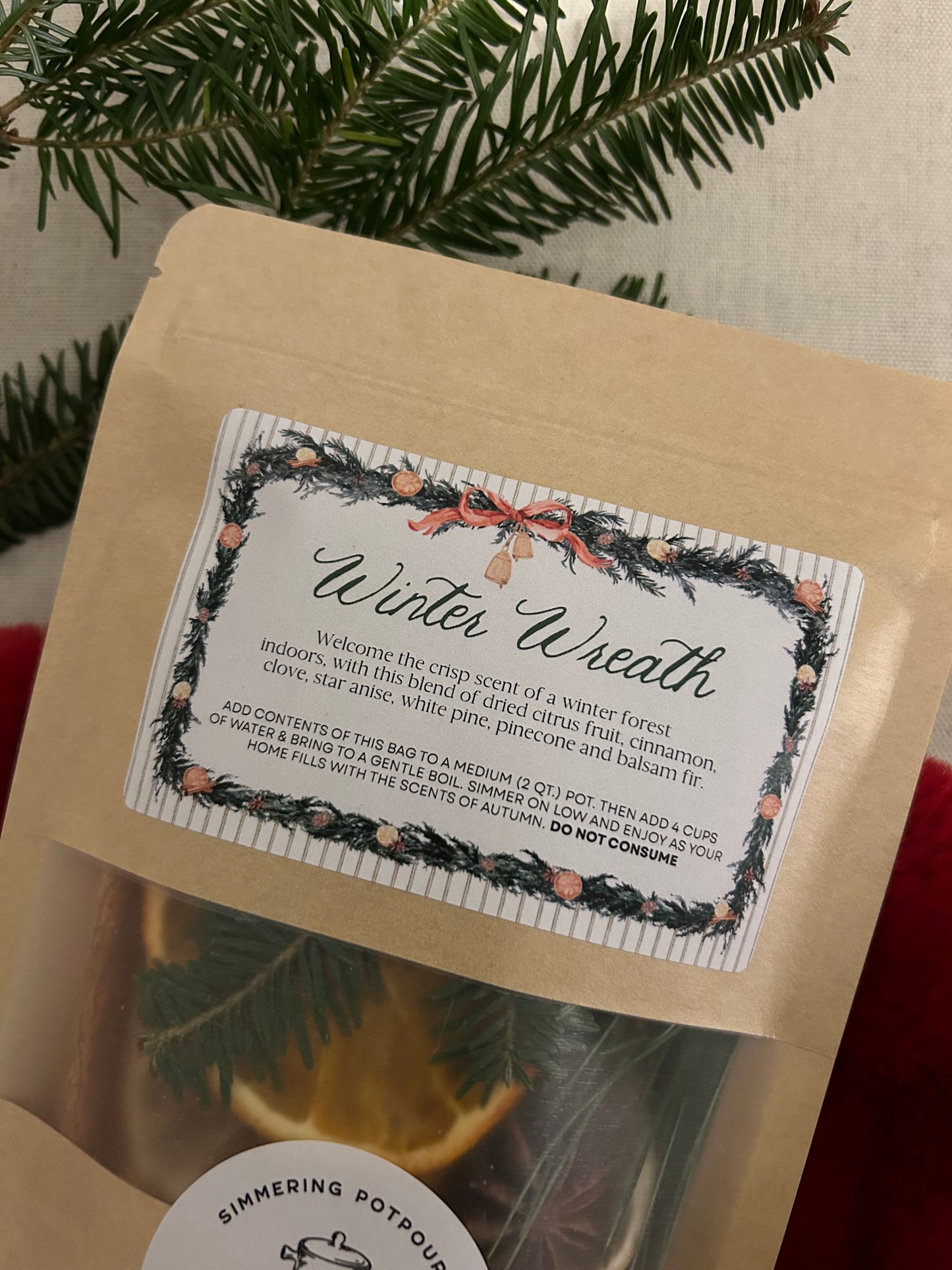 Winter Wreath  - Simmer Pot Bag