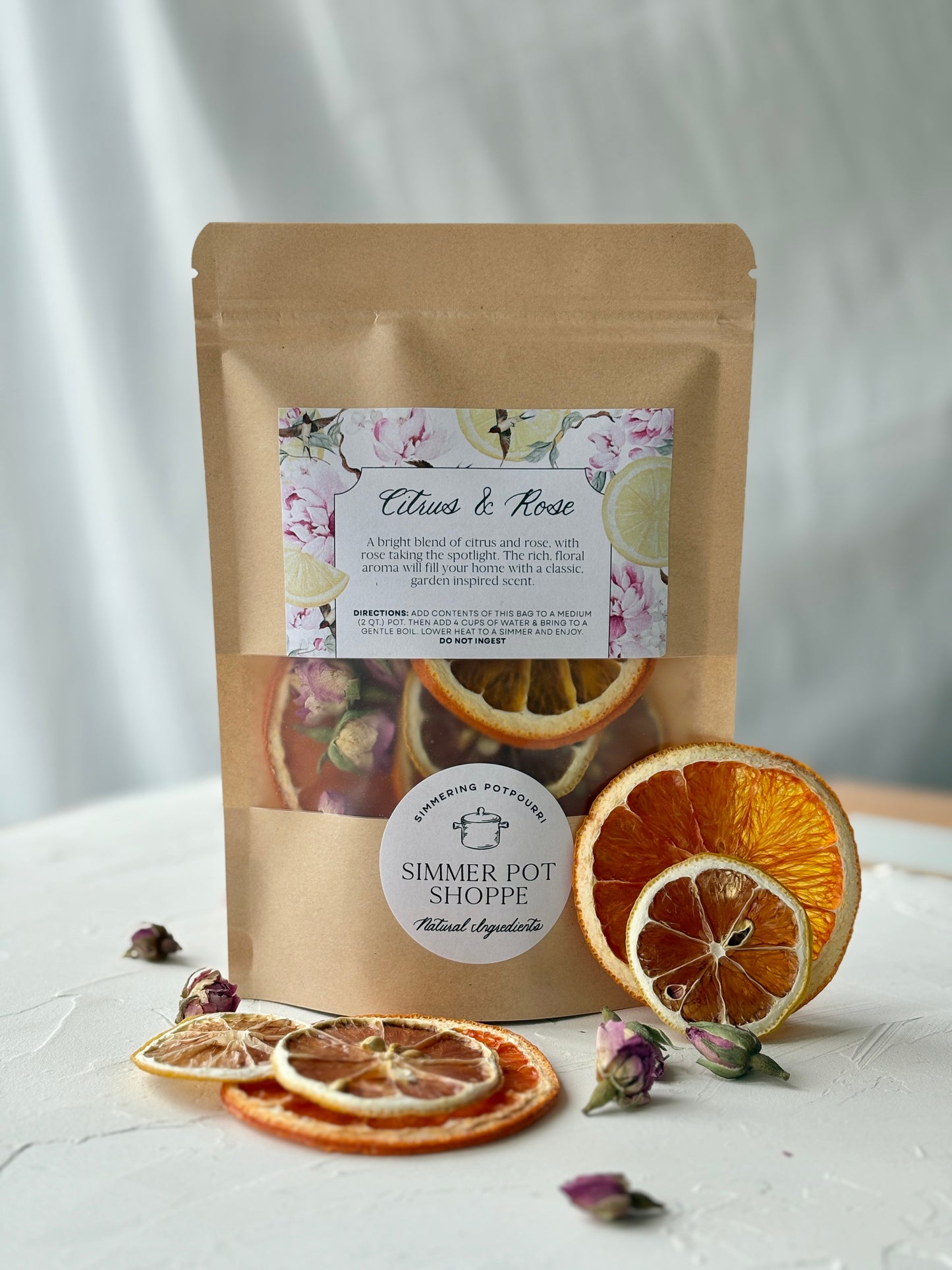 Citrus and Rose, Natural Home Scent Simmer Pot