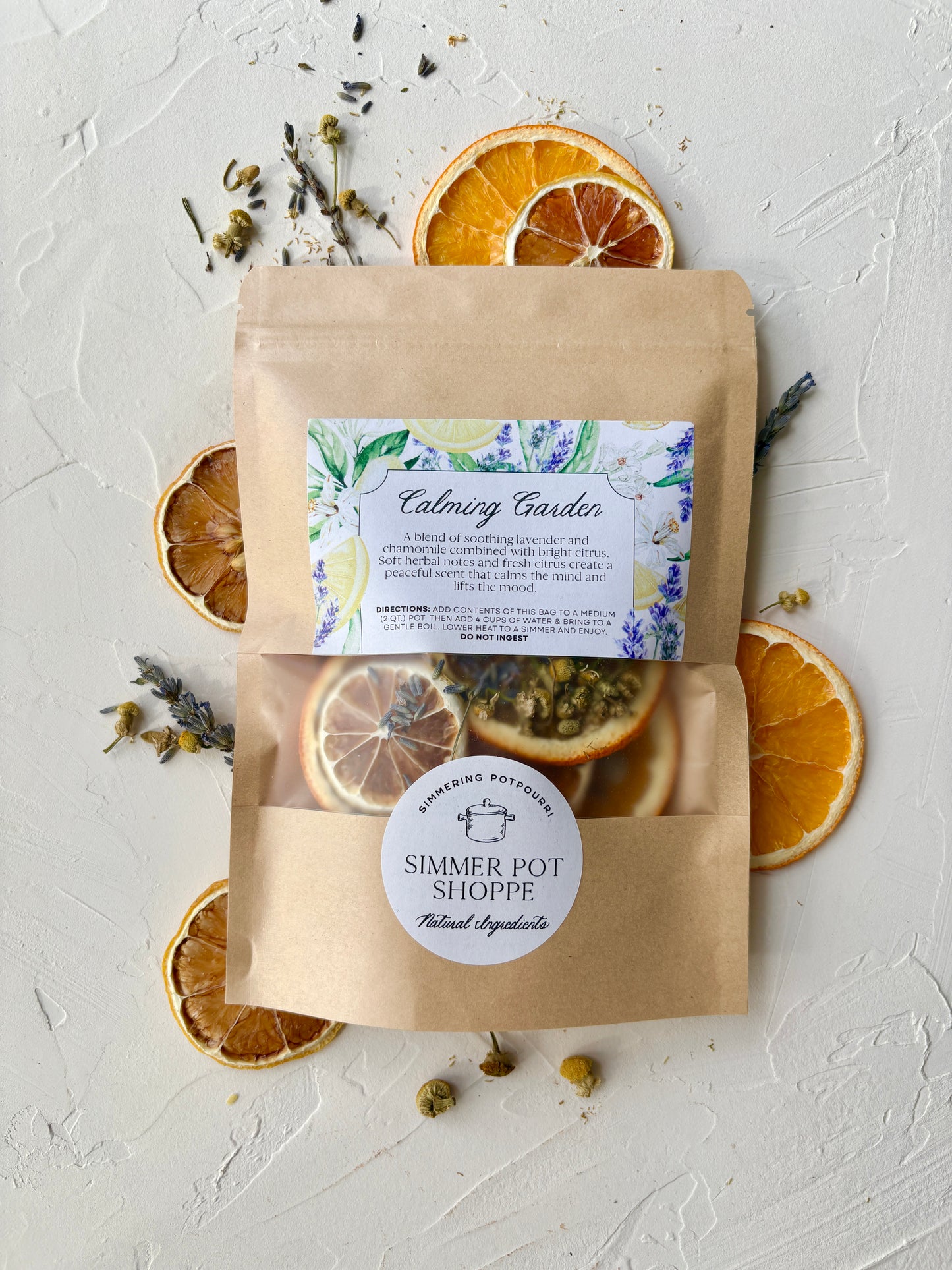 Calming Garden, Citrus and Lavender Simmer Pot
